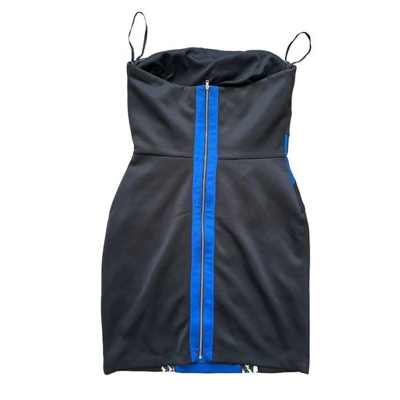 Fable Bodycon Dress Size‎ Large Black Blue White Aztec Print L - Picture 3 of 7